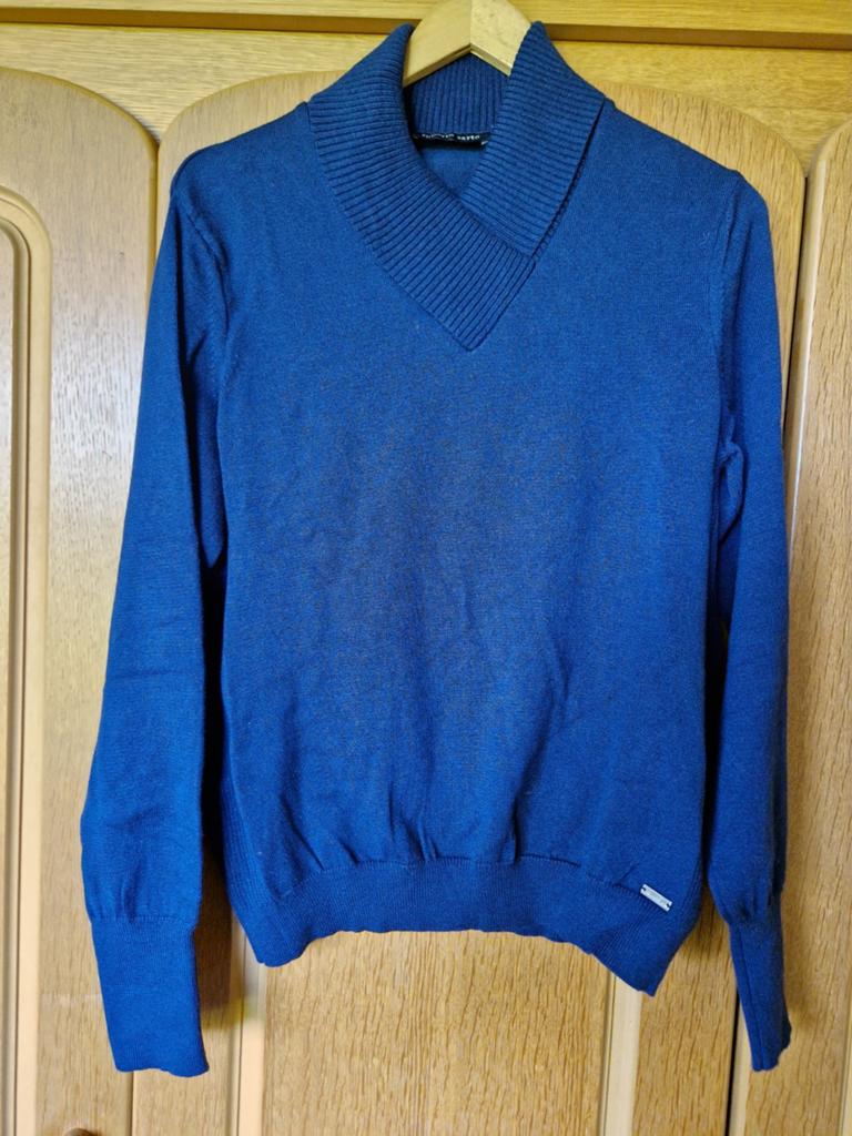 Roberto Sarto trui met V-hals en kraag, blauw, Kleding | Dames, Truien en Vesten, Maat 38/40 (M), Blauw, Ophalen of Verzenden