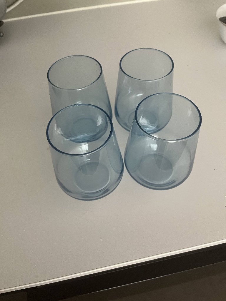 IKEA blauwe bekers, Ophalen, Glas, Overige stijlen, Kop(pen) en/of Schotel(s)