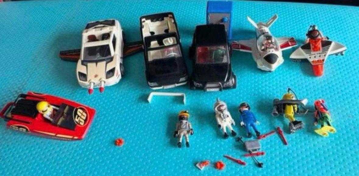 Playmobile 3 autos, spaceshuttle, duiker, speedboot + poppen, Kinderen en Baby's, Speelgoed | Playmobil, Ophalen of Verzenden