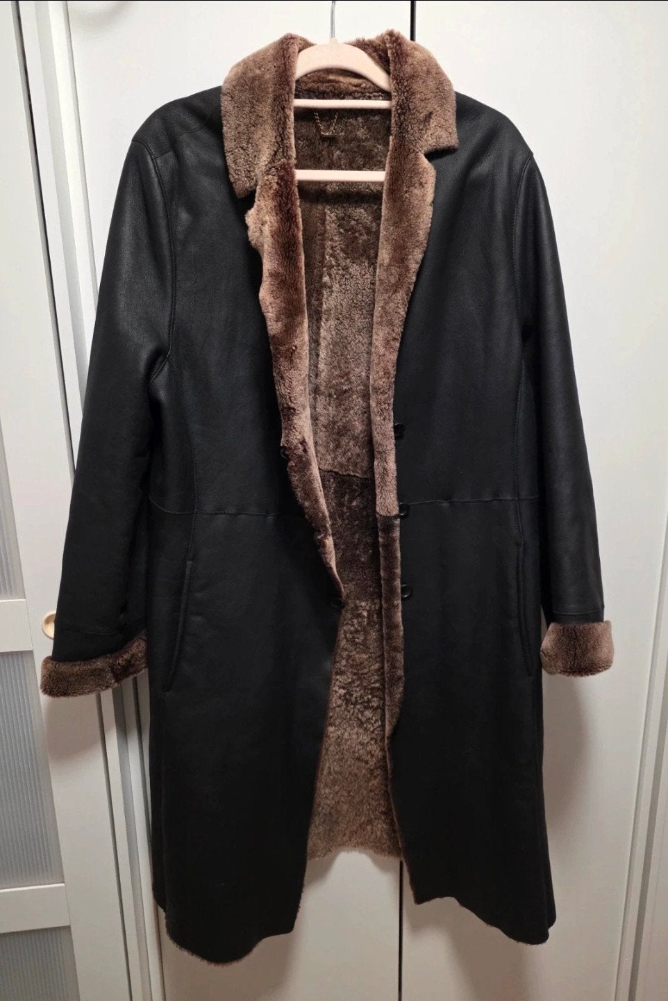 halflange lammycoat /lamswollen jas van Blacky Dress, Blacky Dress, Zwart, Maat 42/44 (L), Ophalen of Verzenden