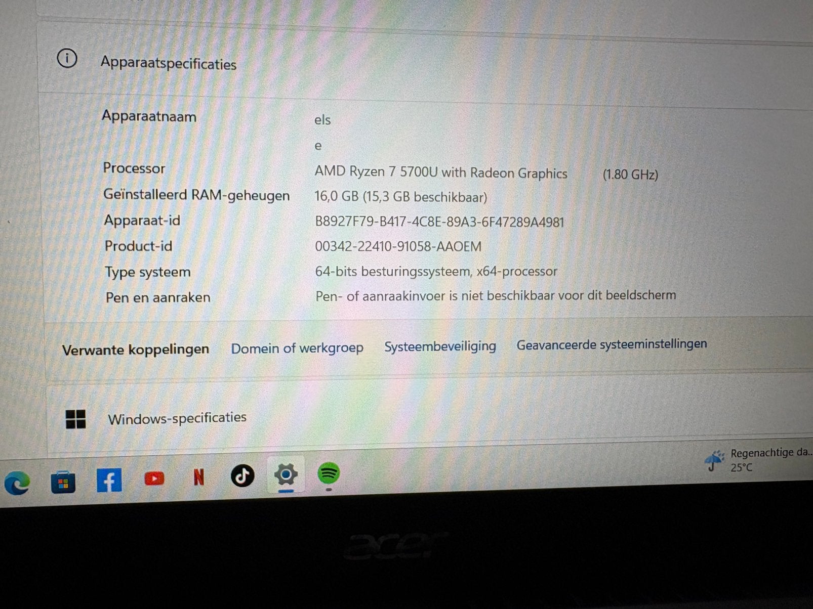 Acer aspre 3 15, Computers en Software, Windows Laptops, Ophalen, 2 tot 3 Ghz, Zo goed als nieuw, 16 GB