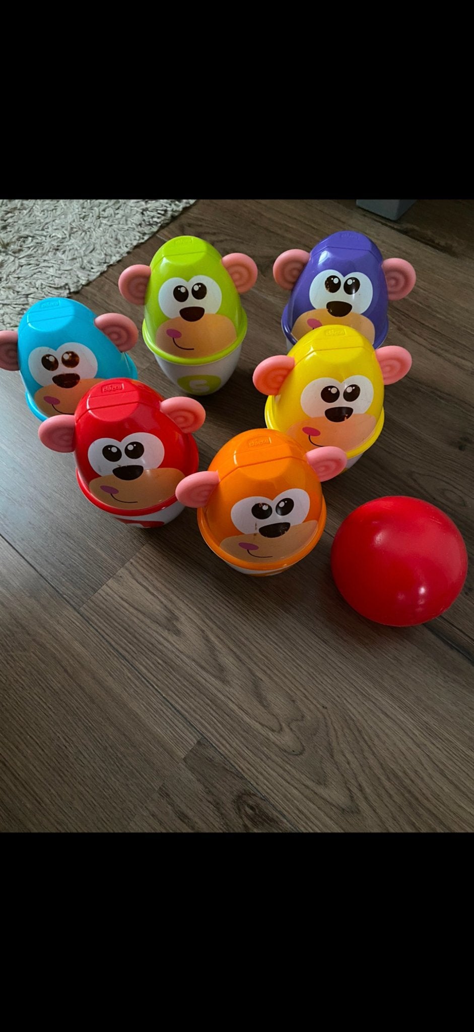 Chicco apen kegelspel en Fisher-Price stapeltoren, Ophalen of Verzenden, Gebruikt, Overige typen