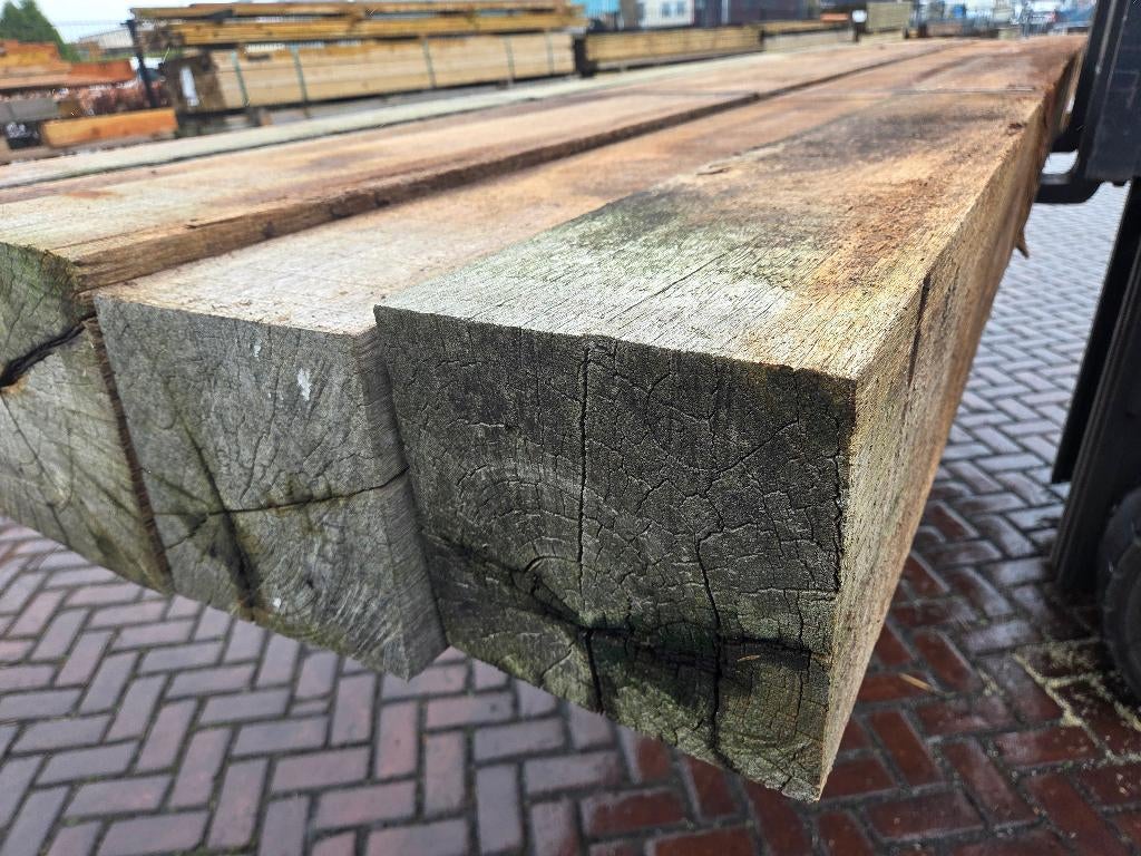 5 Hardhouten palen / balken 20x20 cm - 4.00 m lang- nr: HB51, Tuin en Terras, Palen, Balken en Planken, Ophalen, 250 cm of meer
