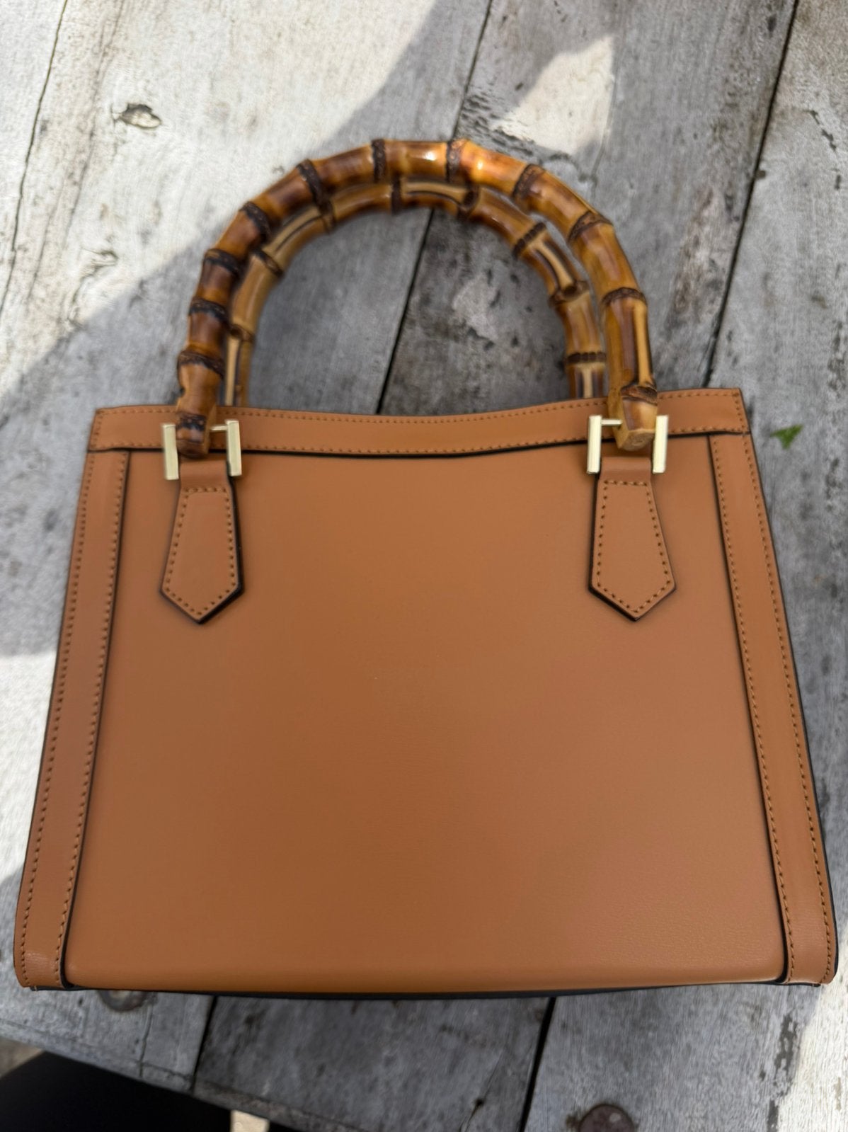 Italiaanse leren handtas cognac nieuw, Ophalen of Verzenden, Zo goed als nieuw, Bruin, Handtas