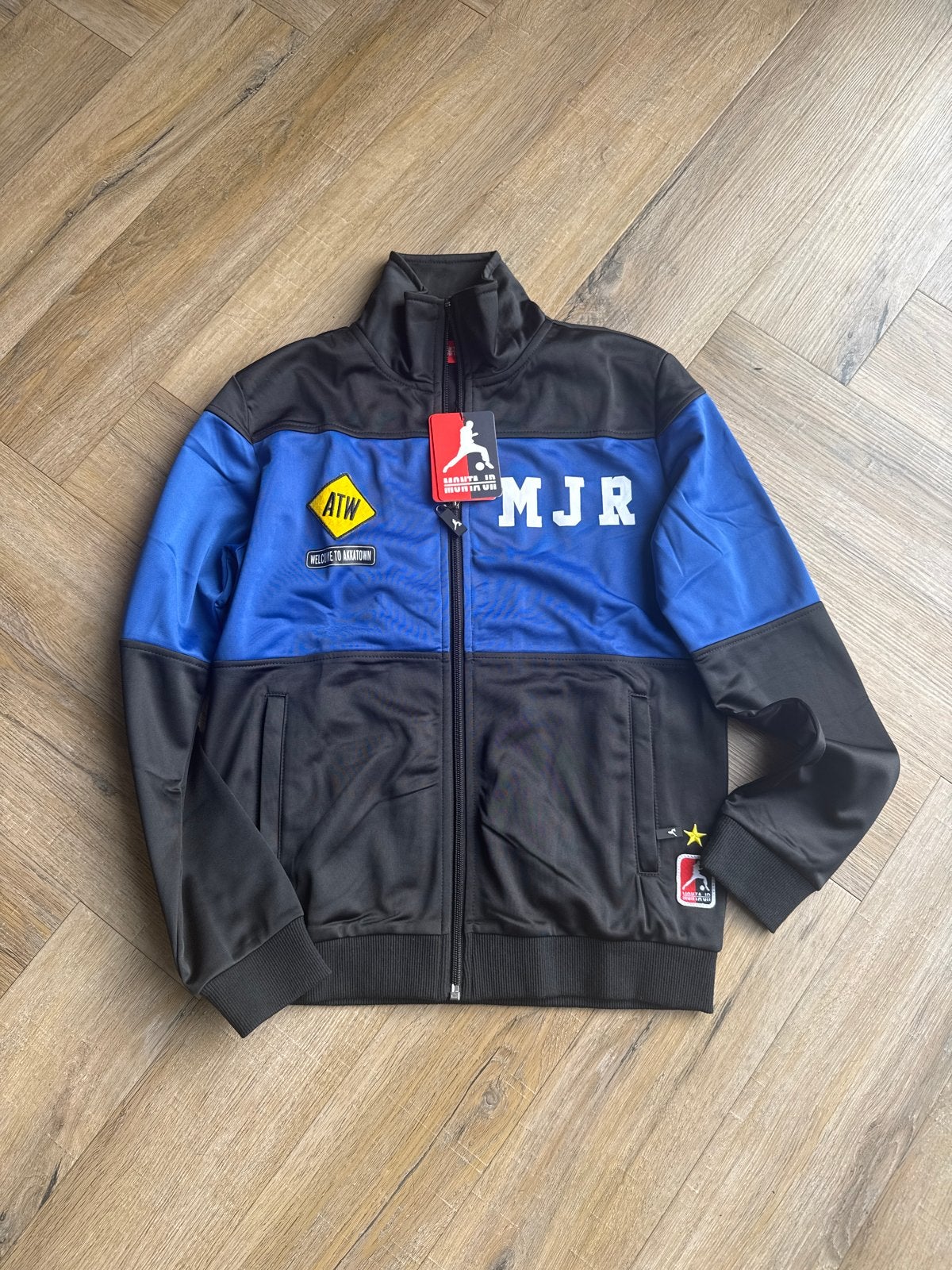 Mooi Monta MJR trainingsjack - Zwart/Blauw 152, Ophalen of Verzenden, Nieuw