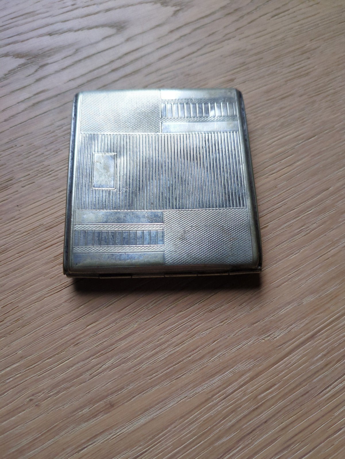 Vintage sigarettendoosje met art deco patroon, Ophalen of Verzenden, Gebruikt, Tabaksdoos of Verpakking