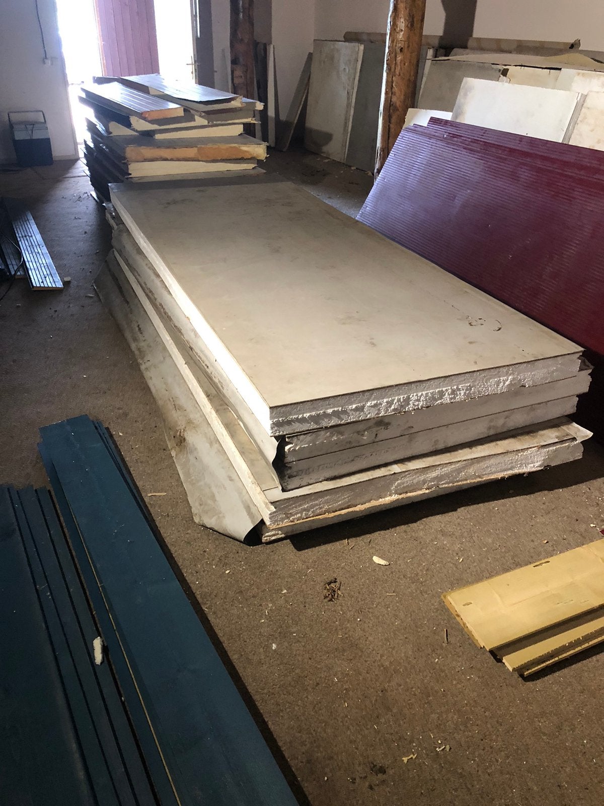 Isolatie dakplaten/ reststukken en sandwich reststukken, Doe-het-zelf en Verbouw, Ophalen, Gebruikt, 100 mm of meer
