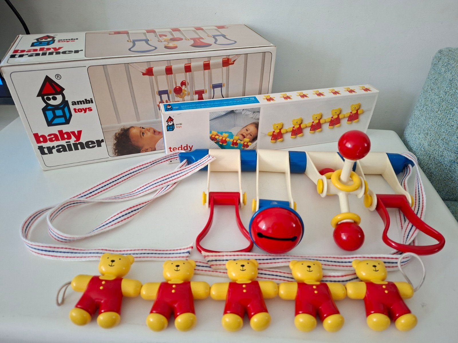 Ambi Toys Baby Trainer & Teddy Pram Toy Vintage Speelgoed, Ophalen of Verzenden, Gebruikt, Overige typen, Met geluid