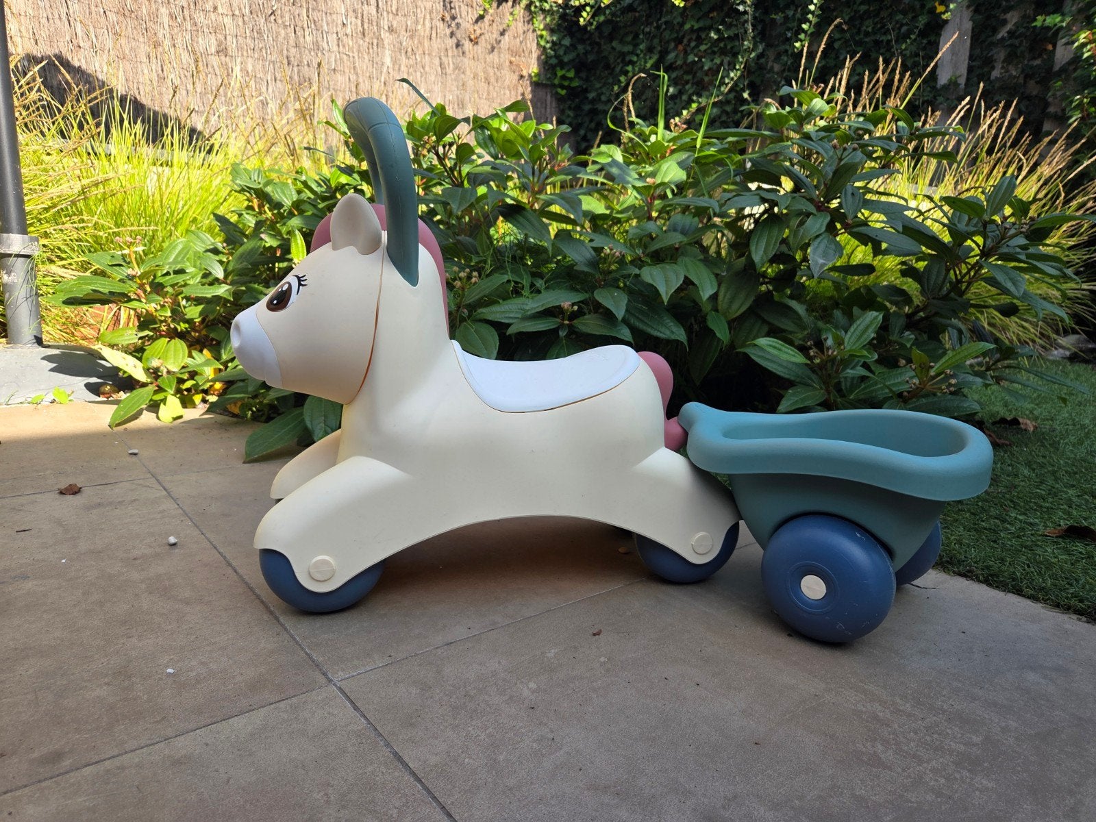 Smoby loopauto Eenhoorn met aanhanger, Ophalen, Gebruikt, Loopvoertuig