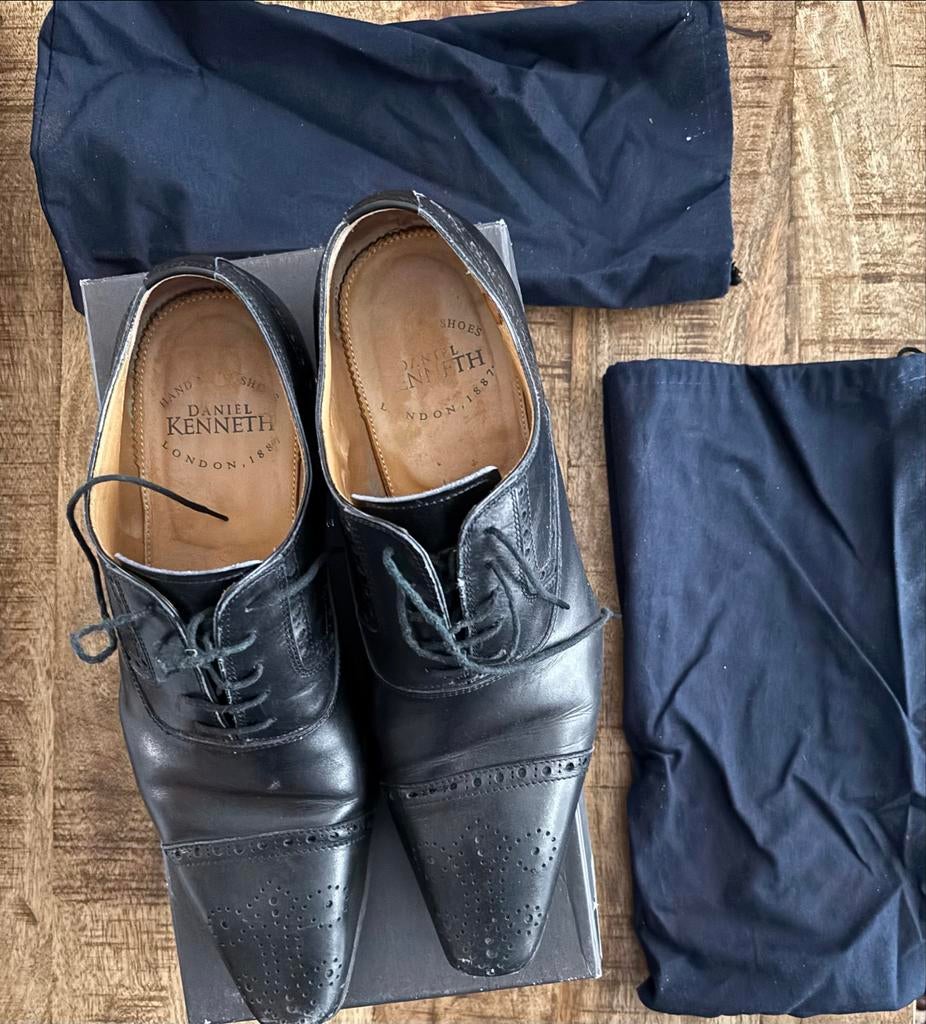 Daniel Kenneth zwarte heren schoenen - maat 44 - 10, Kleding | Heren, Schoenen, Zo goed als nieuw, Bruin, Ophalen of Verzenden