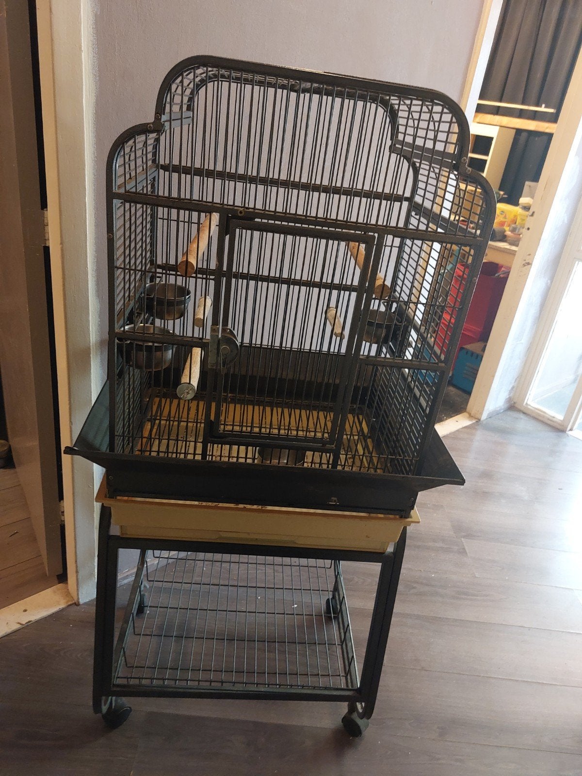 vogelkooi, Ophalen, Gebruikt, Metaal, Vogelkooi