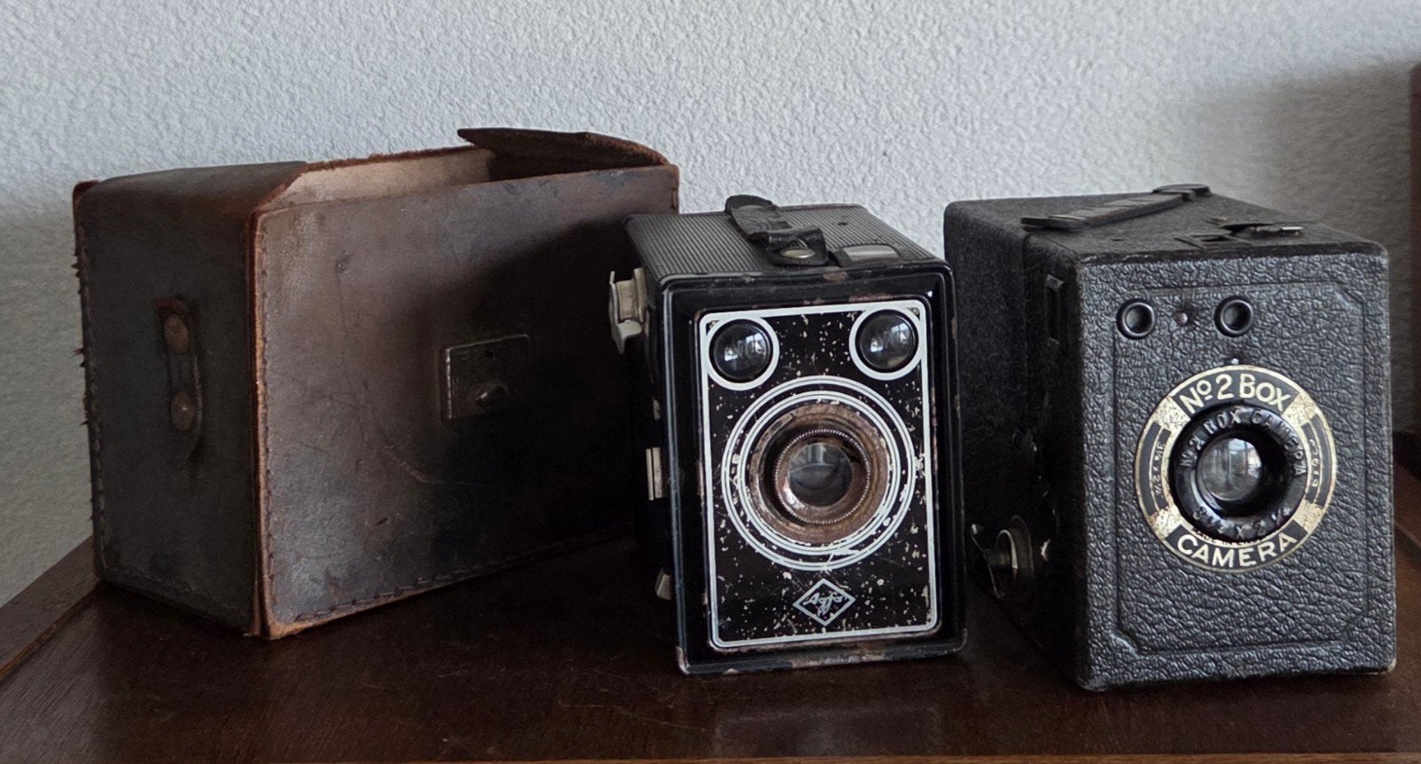 Vintage Agfa en No2 box camera's, Ophalen of Verzenden, Gebruikt, Overige Merken