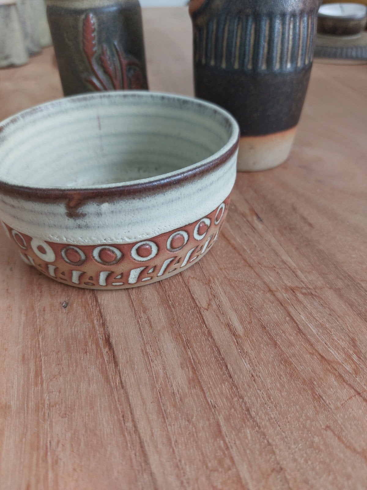 Antiek Tremar servies: pepervaatje, vaasje en pindabakje, Ophalen of Verzenden