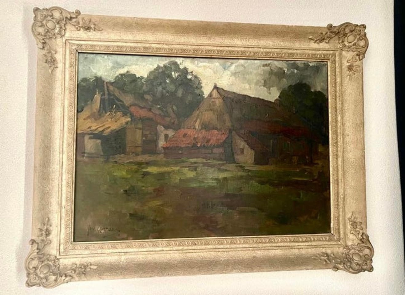 Prachtig gesigneerd schilderij Jan Korthals, 88x70cm, Ophalen, Doek, Impressionistisch, Gesigneerd