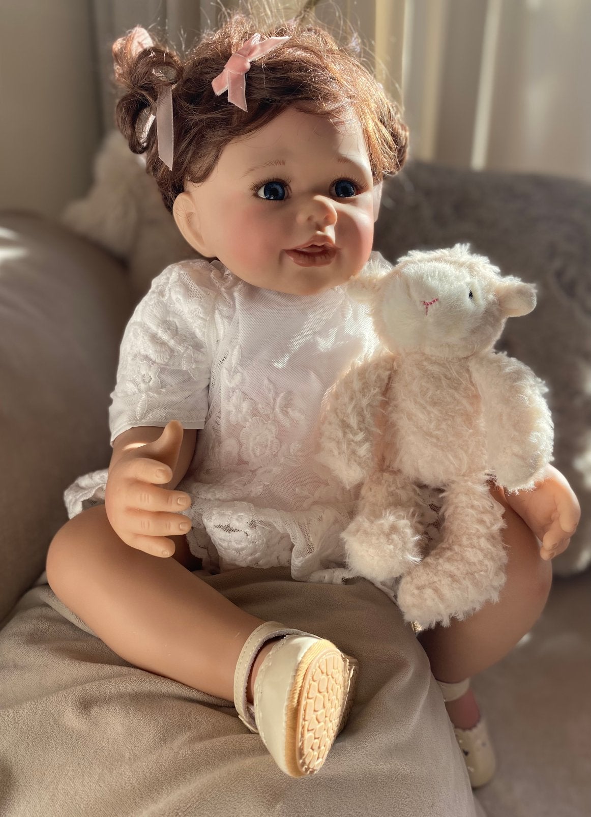 Reborn peuter Monika Levenig limited  🎀, Verzenden, Zo goed als nieuw, Pop