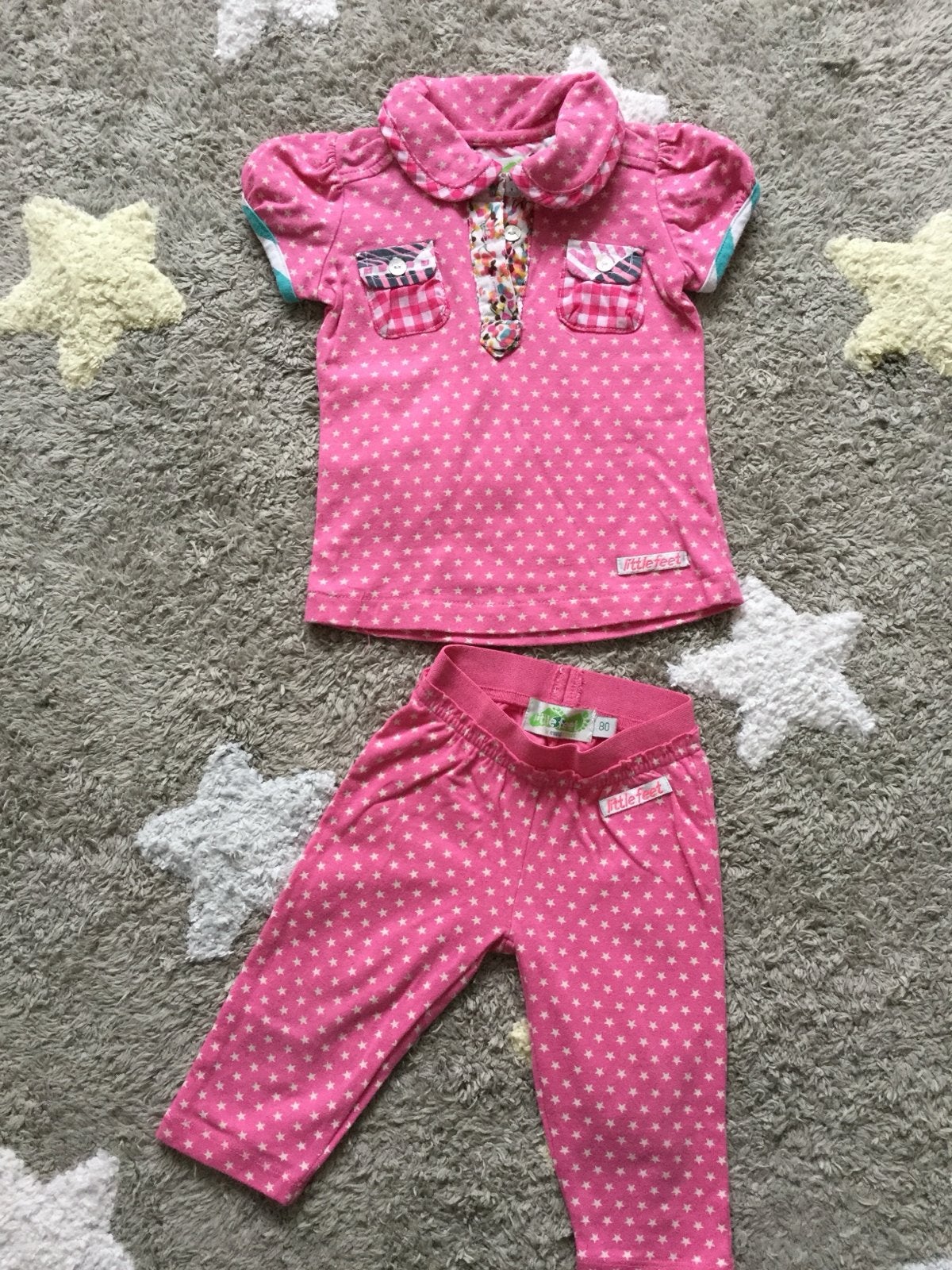 Little Feet setje; roze met sterren maat 80.Nieuwstaat, Ophalen of Verzenden, Nieuw, Meisje