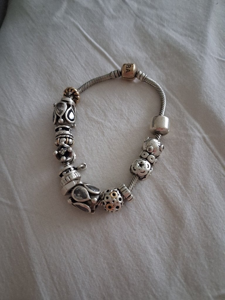 Pandora armband, Ophalen of Verzenden, Zo goed als nieuw, Met bedels of kralen, Zilver