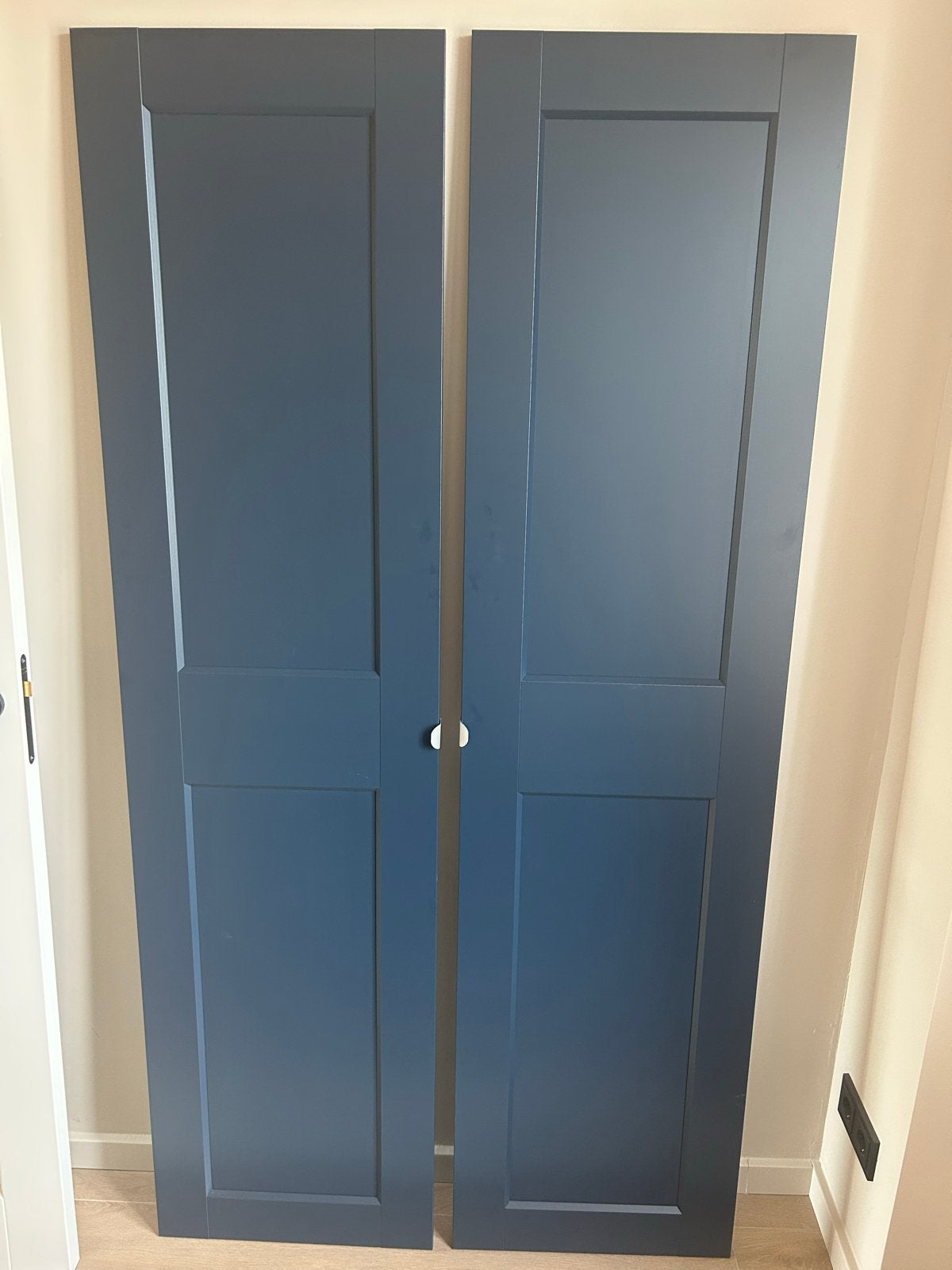 Set van 2 donkerblauwe Pax deuren Grimo, Ophalen, Zo goed als nieuw, 50 tot 100 cm, 150 tot 200 cm