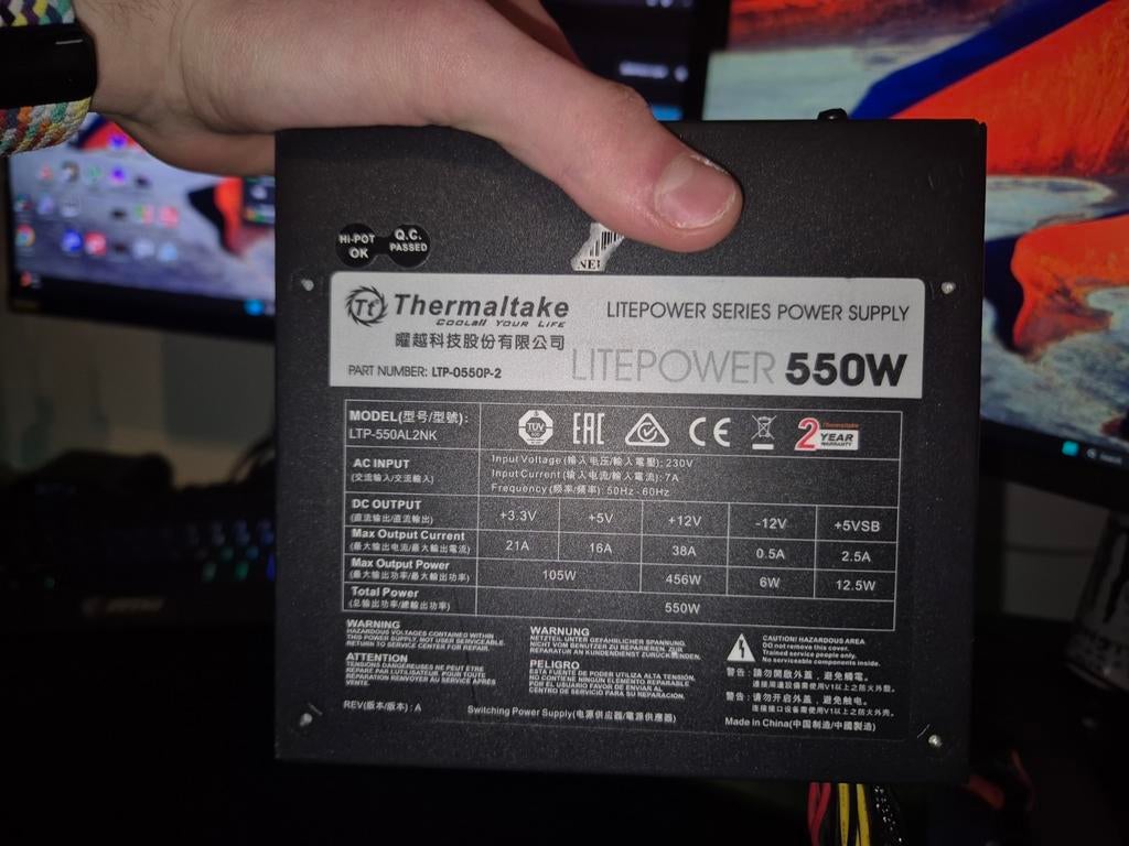 Thermaltake Litepower 550W (LTP-550AL2NK) - Getest, 1 speler, Ophalen of Verzenden, Gebruikt