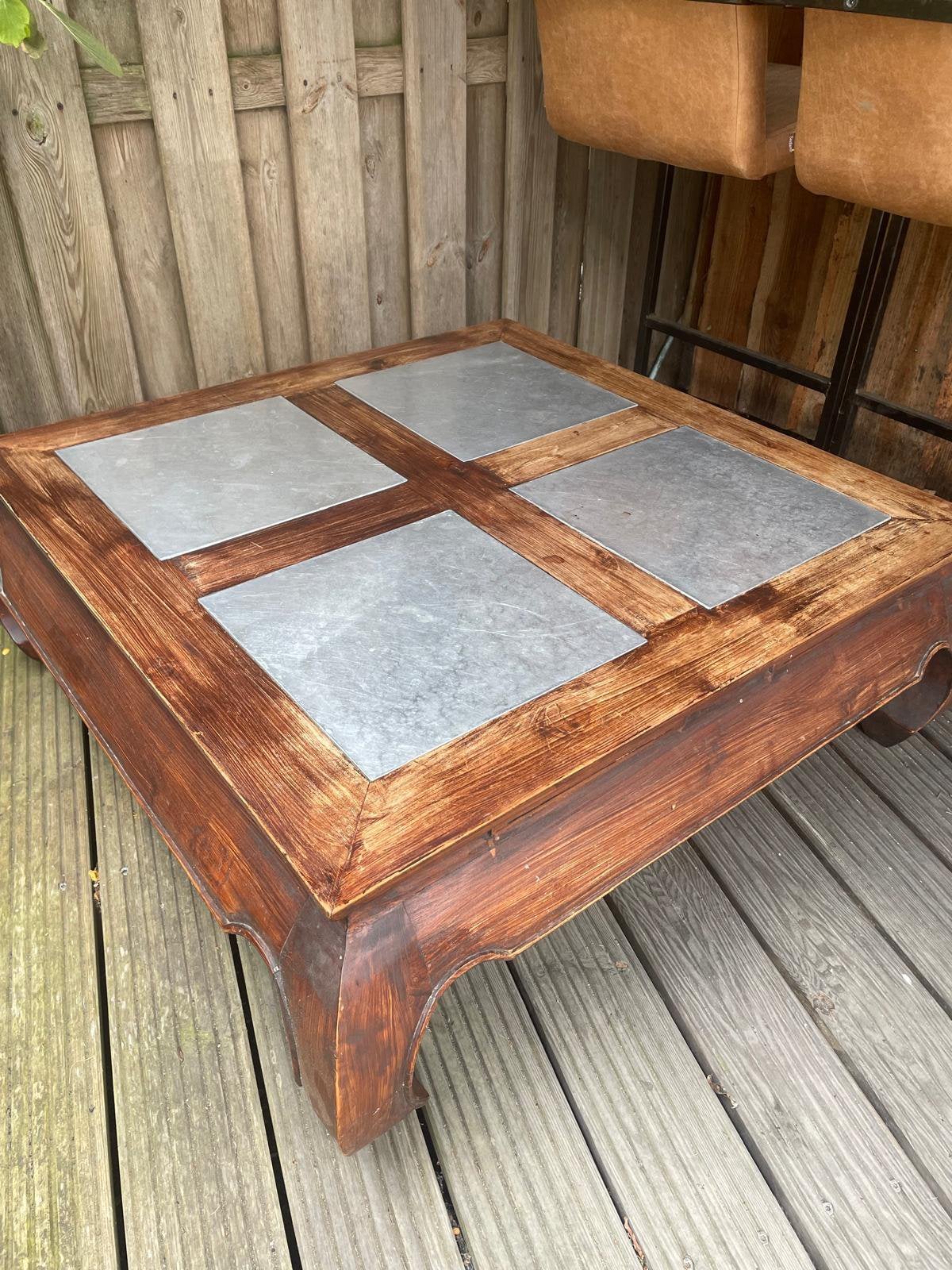 Salon tafel 105x105, Ophalen, Gebruikt, Vierkant, 100 tot 150 cm