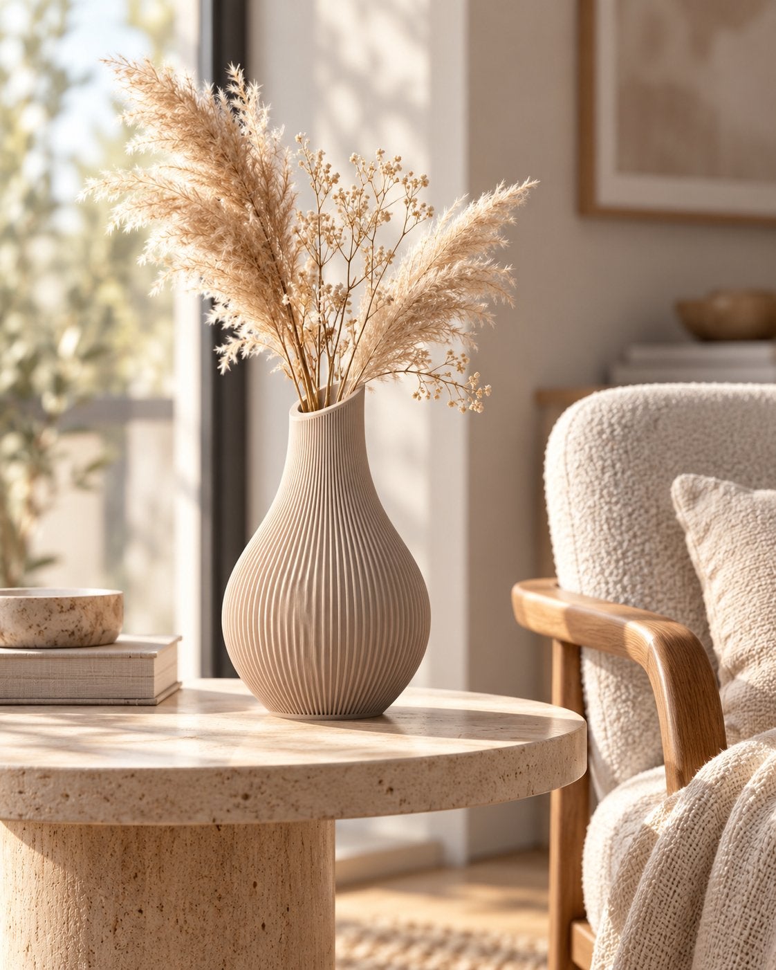Shizu Japandi Vaas, Ophalen of Verzenden, Nieuw, 3D-geprint, Beige