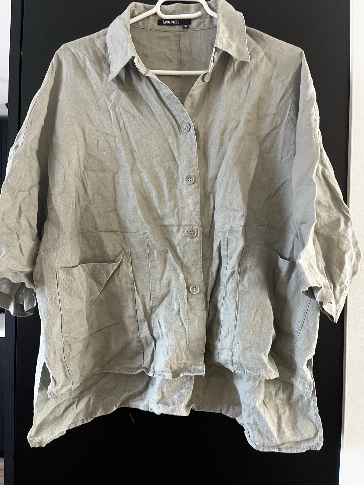 Marc Aurel linnen blouse maat 38/40 (M), Ophalen of Verzenden, Zo goed als nieuw, Maat 38/40 (M), Groen