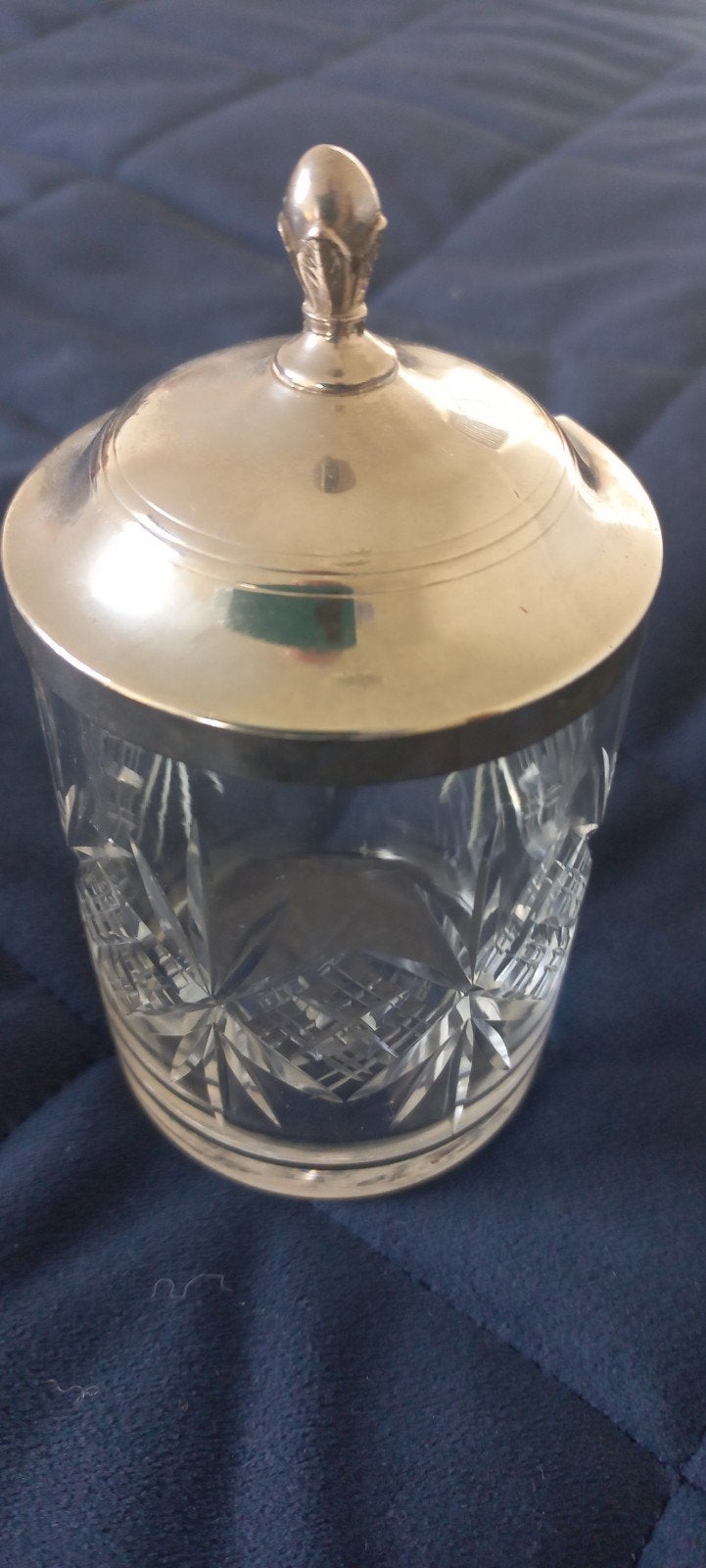 Glas Geslepen Jampotje, Antiek en Kunst, Ophalen of Verzenden