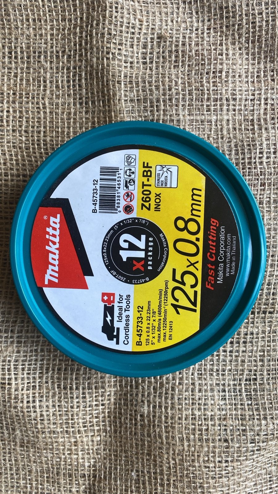 Makita doorslijpschijf 125x0.8mm Z60T-BF RVS Inox (12 stuks), Onbekend, Nieuw, Ophalen of Verzenden, Onbekend