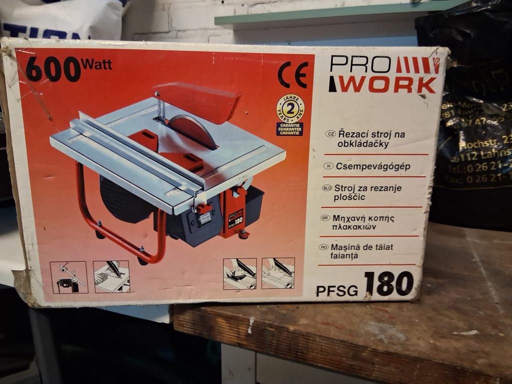 PRO WORK PFSG 180 Tegelsnijder 600W, Ophalen, Minder dan 30 mm, Gebruikt, Overige typen
