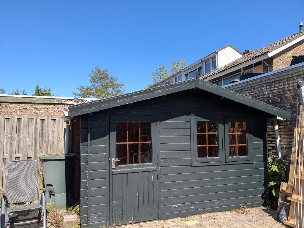 Houten schuur/tuinhuisje, Schuur, 2 ramen, Hout, Ophalen