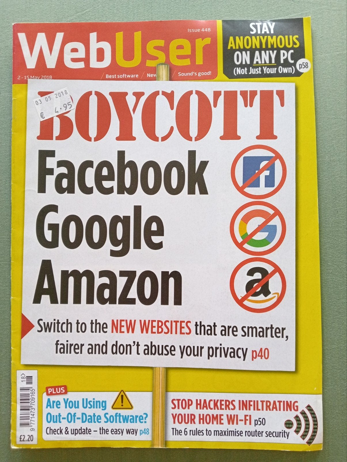 WebUser Magazine - Boycot Facebook Google Amazon (2018), Verzenden, Gelezen, Overige typen