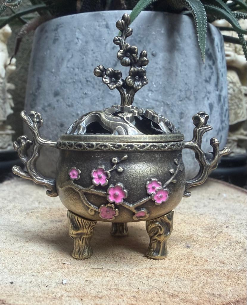 Wierookbrander houder Japanse kers bloem erop chinees, Overige materialen, Verburgt Vintage, Overige kleuren, Nieuw