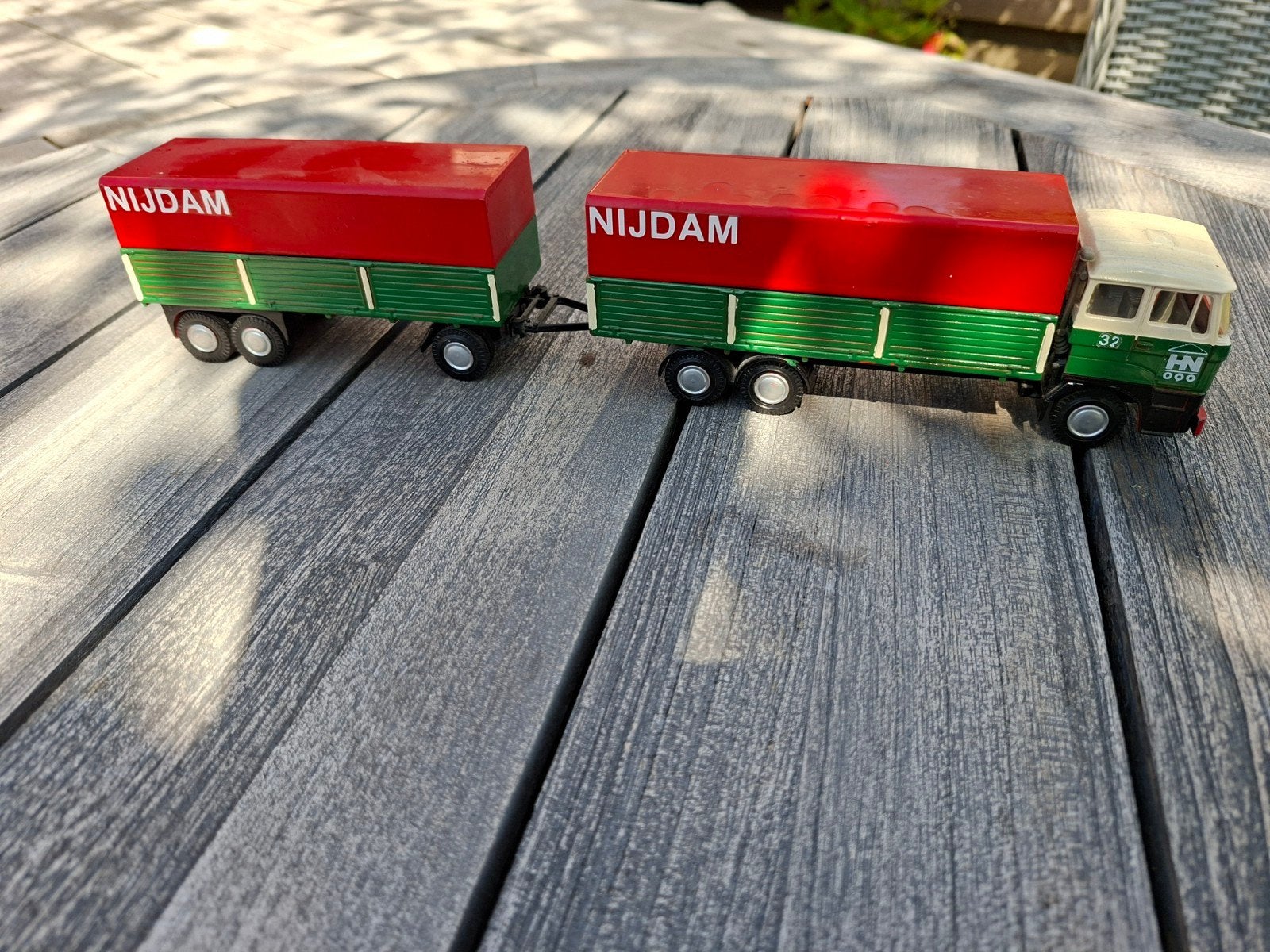 Lion Car DAF vrachtwagen met aanhanger Nijdam, Overige merken, Gebruikt, 1:50 of kleiner, Ophalen of Verzenden