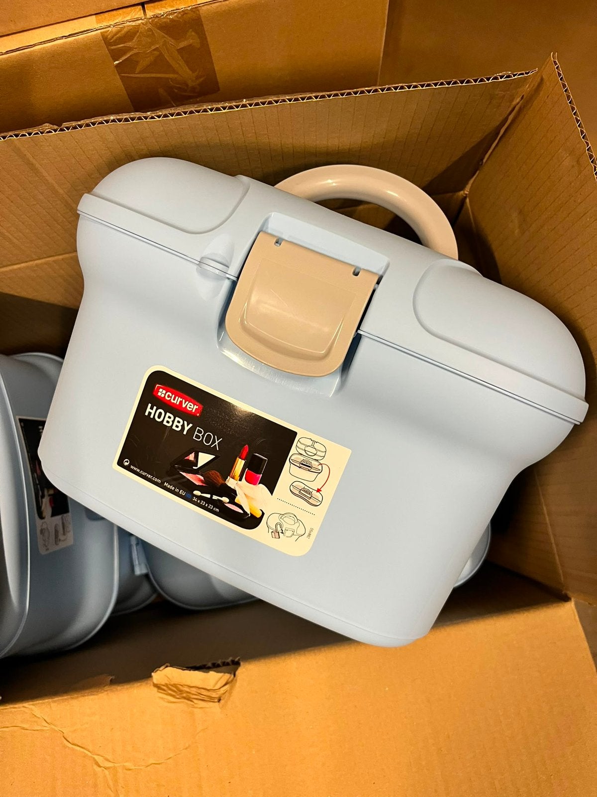 PARTIJ Curver Hobbybox + Tray - 18 Liter - blauw, Caravans en Kamperen, Ophalen, Nieuw