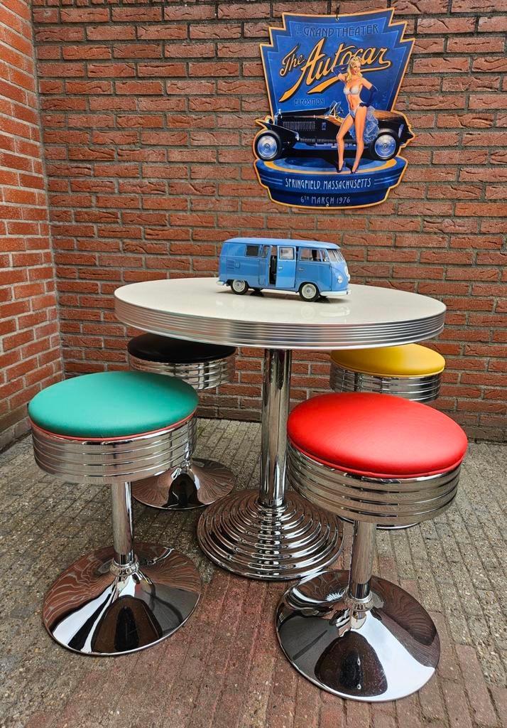 FIFTIES SIXTIES AMERIKAANSE BARKRUKKEN BEL AIR BARTAFEL, Ophalen, 60 tot 90 cm, Met voetsteun, Zo goed als nieuw