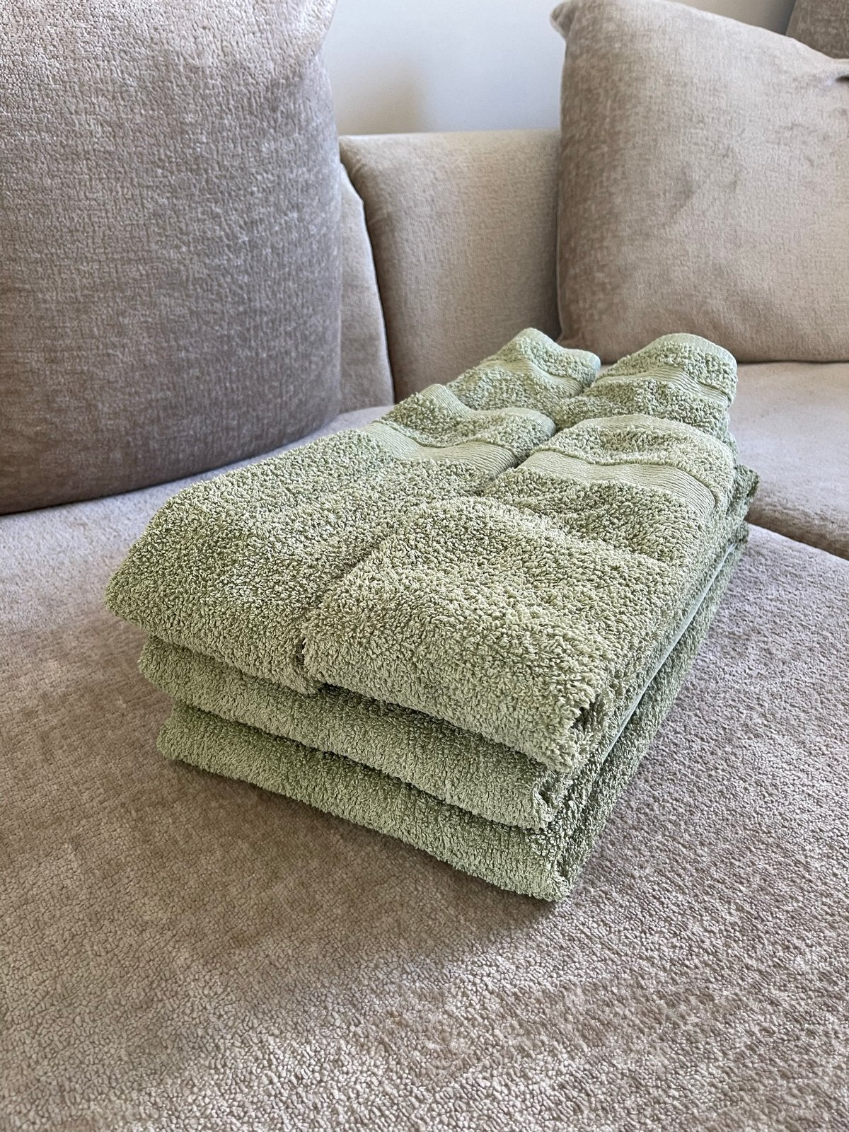 Set Handdoeken - Zo goed als nieuw, Ophalen, Zo goed als nieuw, Groen, Handdoek