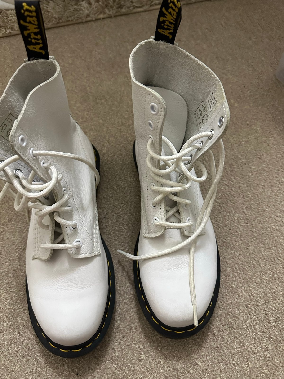 Dr. Martens 1460 Pascal Virginia Wit - Maat 39, Kleding | Dames, Ophalen of Verzenden, Zo goed als nieuw, Wit, Lage of Enkellaarzen
