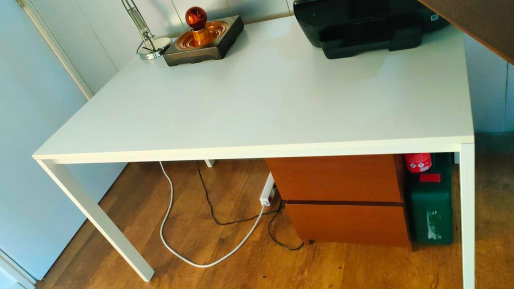Nette Melltorp Ikea witte tafel, 125 x 75 cm, Huis en Inrichting, Ophalen, Rechthoekig, 100 tot 150 cm, 50 tot 100 cm
