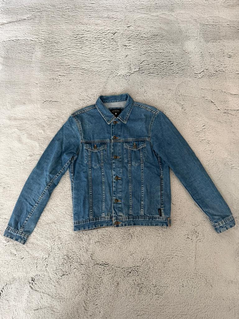 Zara Blue Essential Denim Jacket maat M, Ophalen of Verzenden, Zo goed als nieuw, Maat 48/50 (M), Blauw