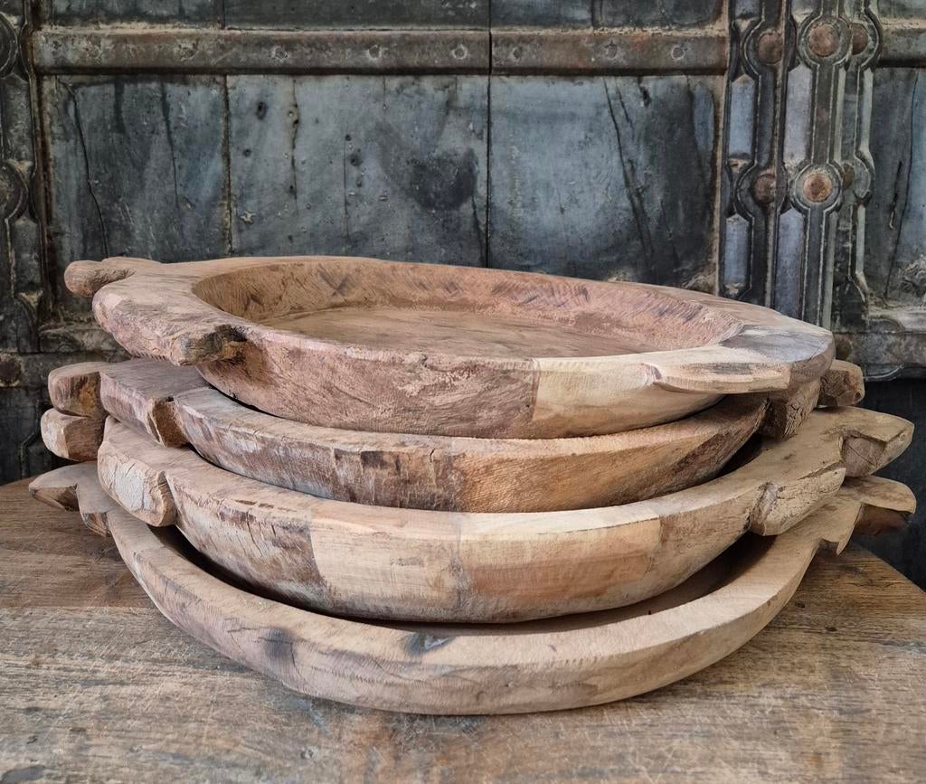 ACTIE: Chapatischaal, houten schaal, chapati, oude schaal, Landelijk by Suus, Minder dan 30 cm, Rond, Nieuw