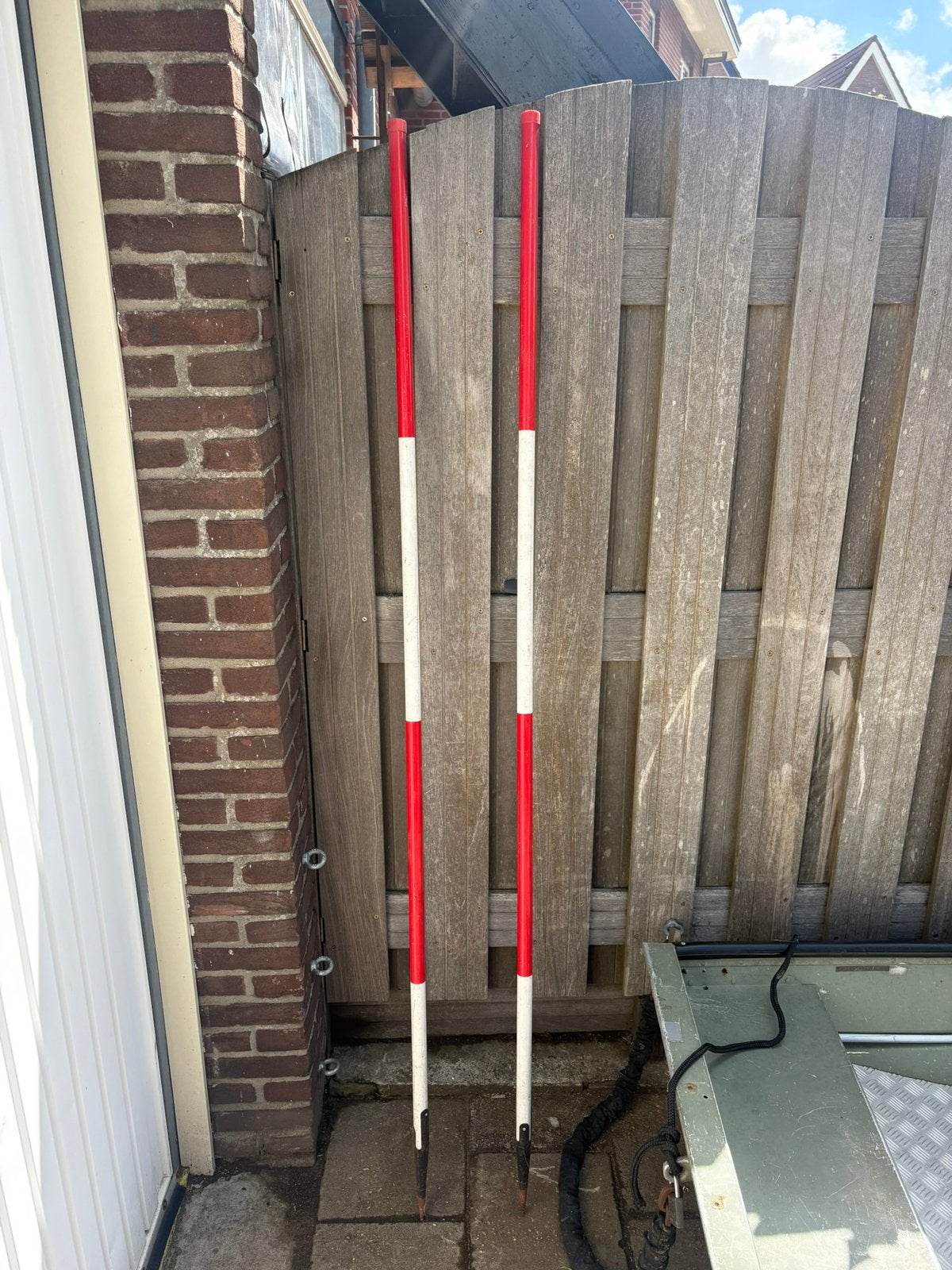 Jalonstok jalonstokken uitzetpalen bouw hovenier tuin 2 M., Ophalen, Gebruikt, Toebehoren
