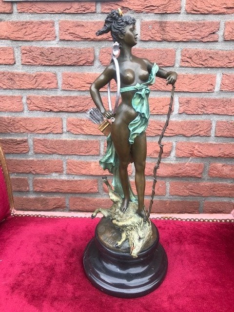 Weens brons: Diana, godin van de jacht, Antiek en Kunst, Ophalen of Verzenden, Brons