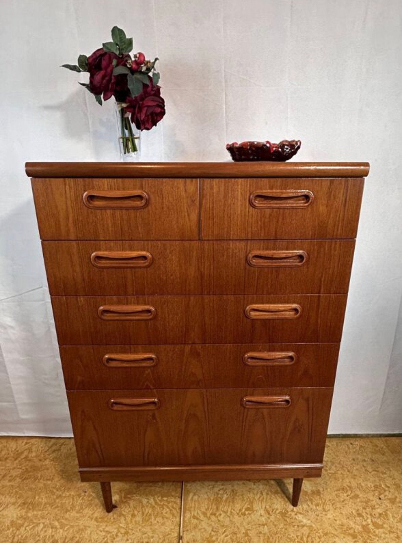 Gratis bezorging!Mid century ladekast retro vintage1960 teak, Huis en Inrichting, Gebruikt, 5 laden of meer, Teakhout, GPlan