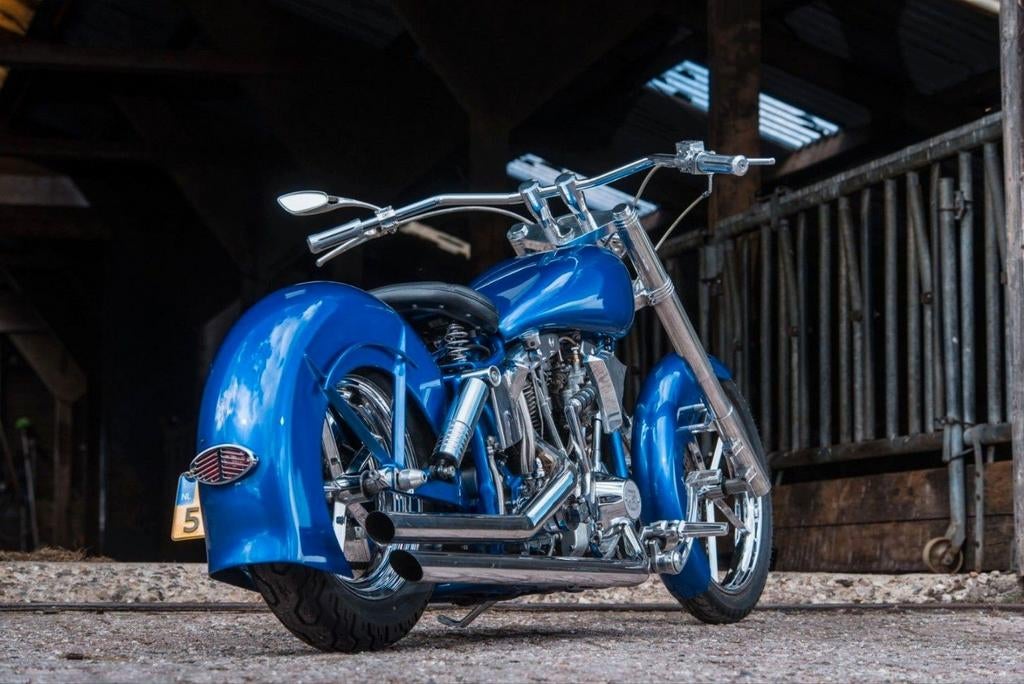Shovelhead    BJ 78 Custom in Nieuwstaat - Audi Blauw, Motoren, 2 cilinders, Chopper, Particulier, Meer dan 35 kW