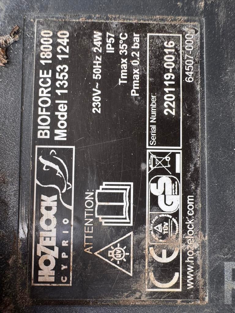 Hozelock Bioforce Revolution 18000 vijverfilter, Ophalen of Verzenden, Gebruikt