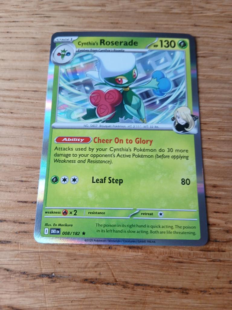 Cynthia's Roserade 008/182 - Pokémon Kaart, Ophalen of Verzenden, Zo goed als nieuw, Losse kaart