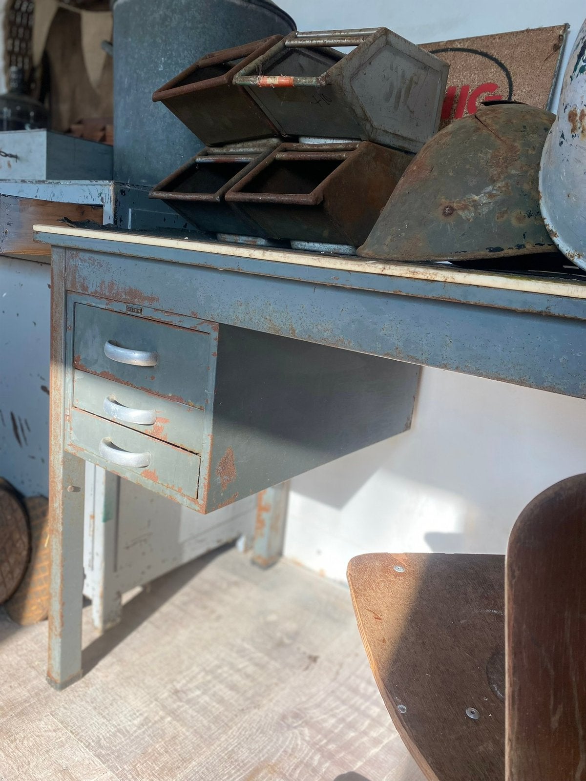 Industrieel bureau werkbank werktafel Gispen, Huis en Inrichting, Ophalen of Verzenden, Zo goed als nieuw
