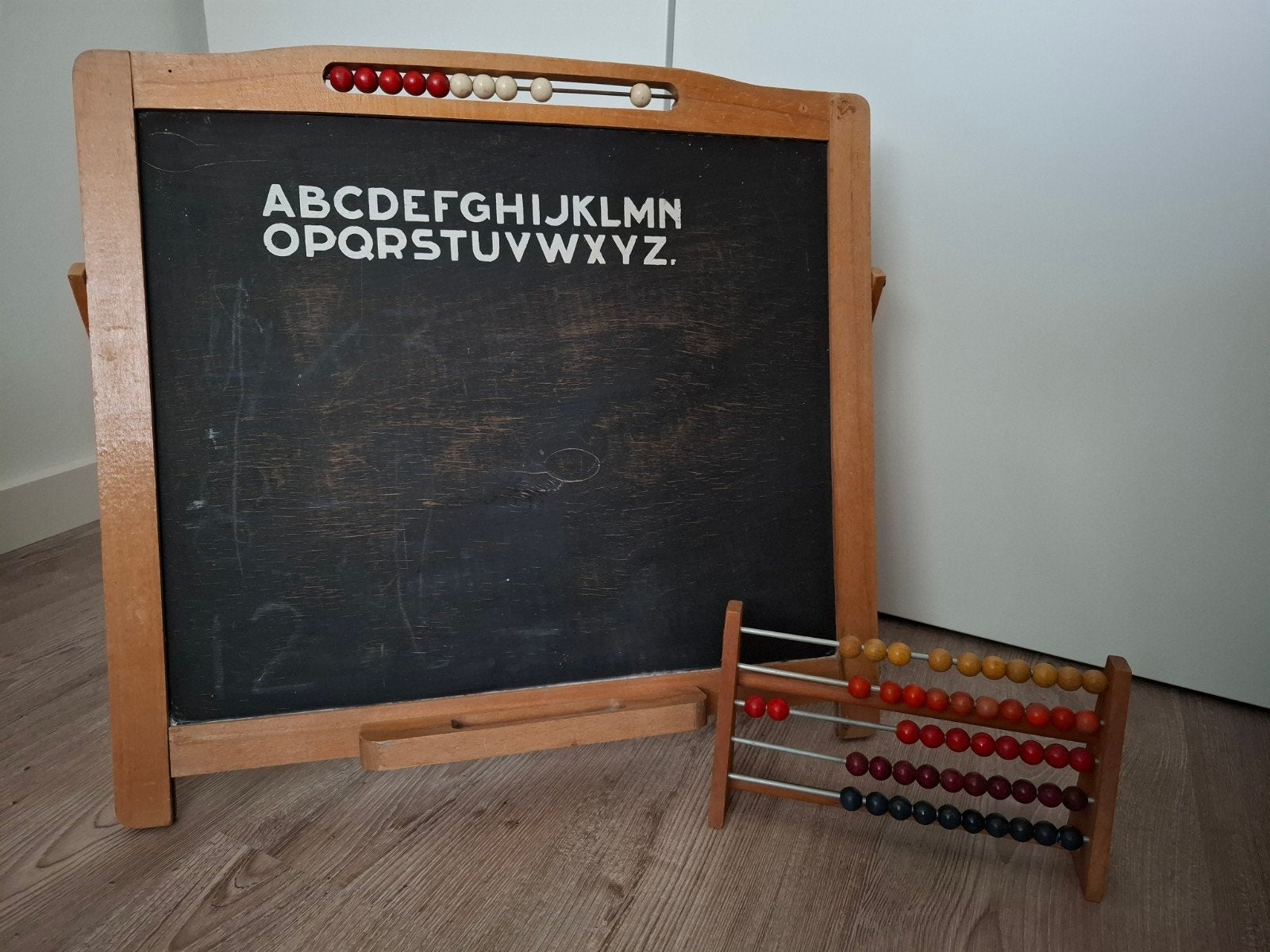 Vintage schoolbordje en telraam, Ophalen, Krijtbord