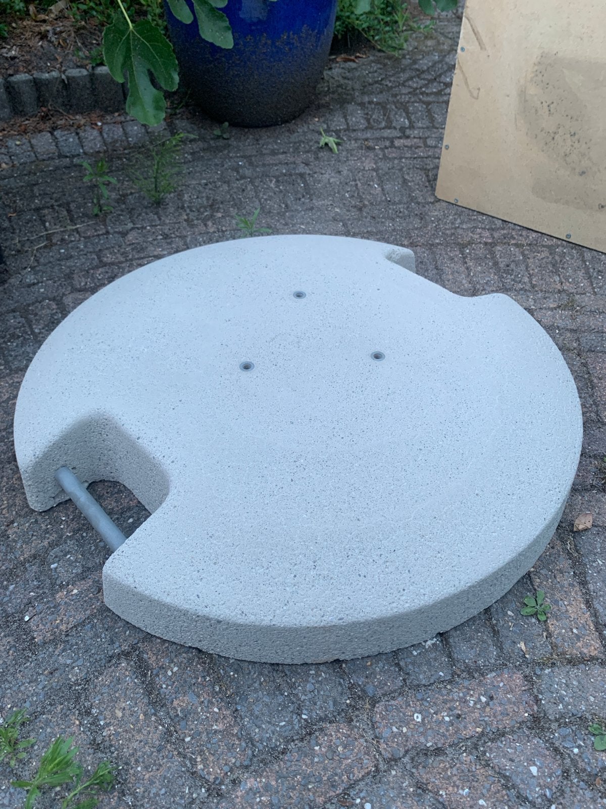 Parasolvoet van beton, rond, 67 cm, Ophalen, Gebruikt, Minder dan 1 meter, Parasolvoet