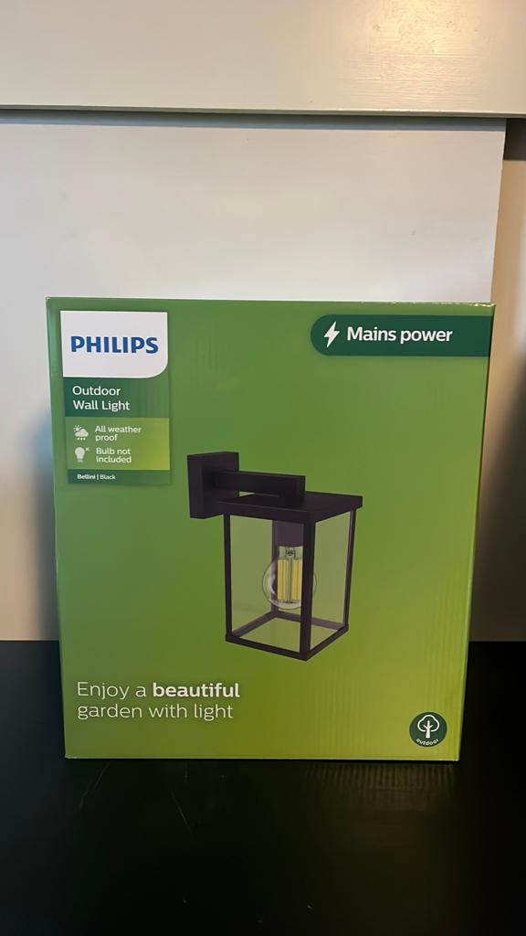 Philips buitenlamp Bellini Zwart, Tuin en Terras, Ophalen of Verzenden, Nieuw